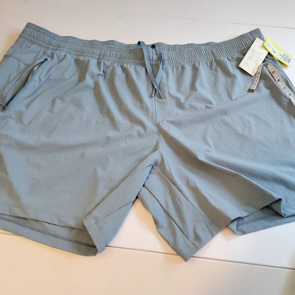 All In Motion Mens 3XL Woven 7" Inseam Shorts Light Blue Two zippered pockets - Picture 10 of 10